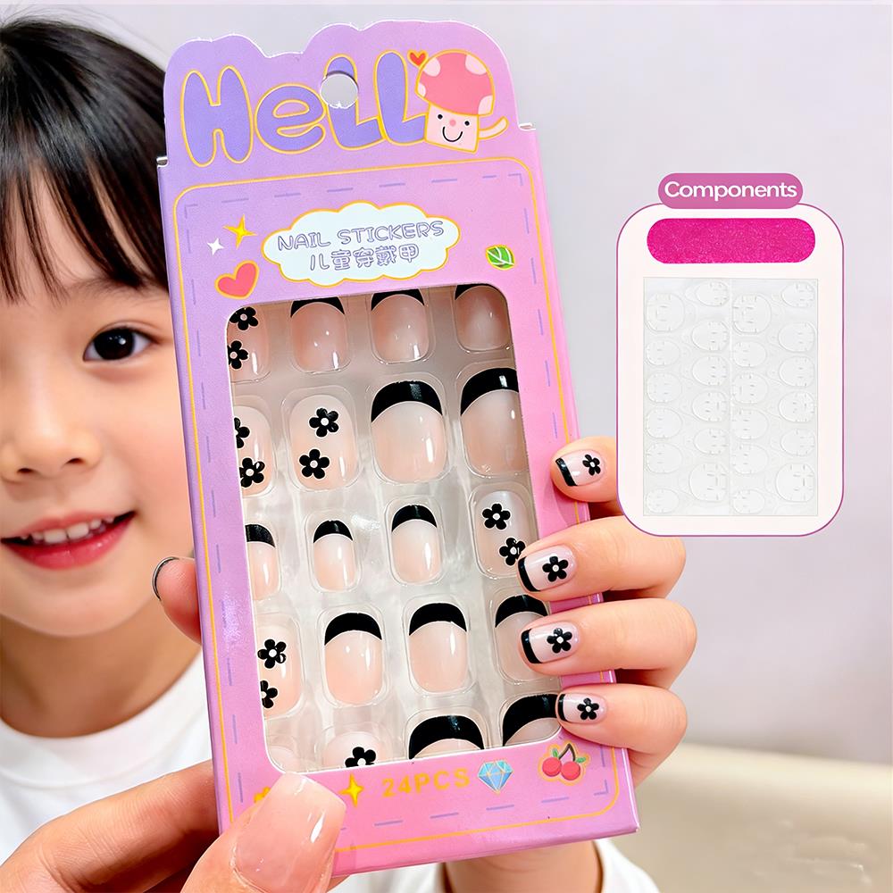 Nail Art Design - 24Pcs/Box Cartoon Kids Press On Nails
