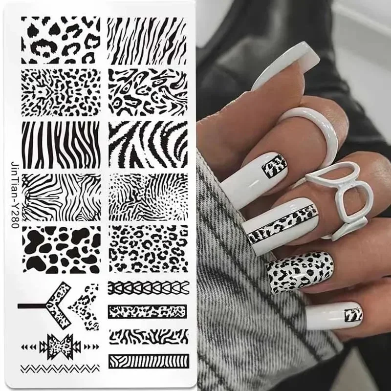 Nail Art Zebra - Tiger Zebra Leopard Print Nail Stamping