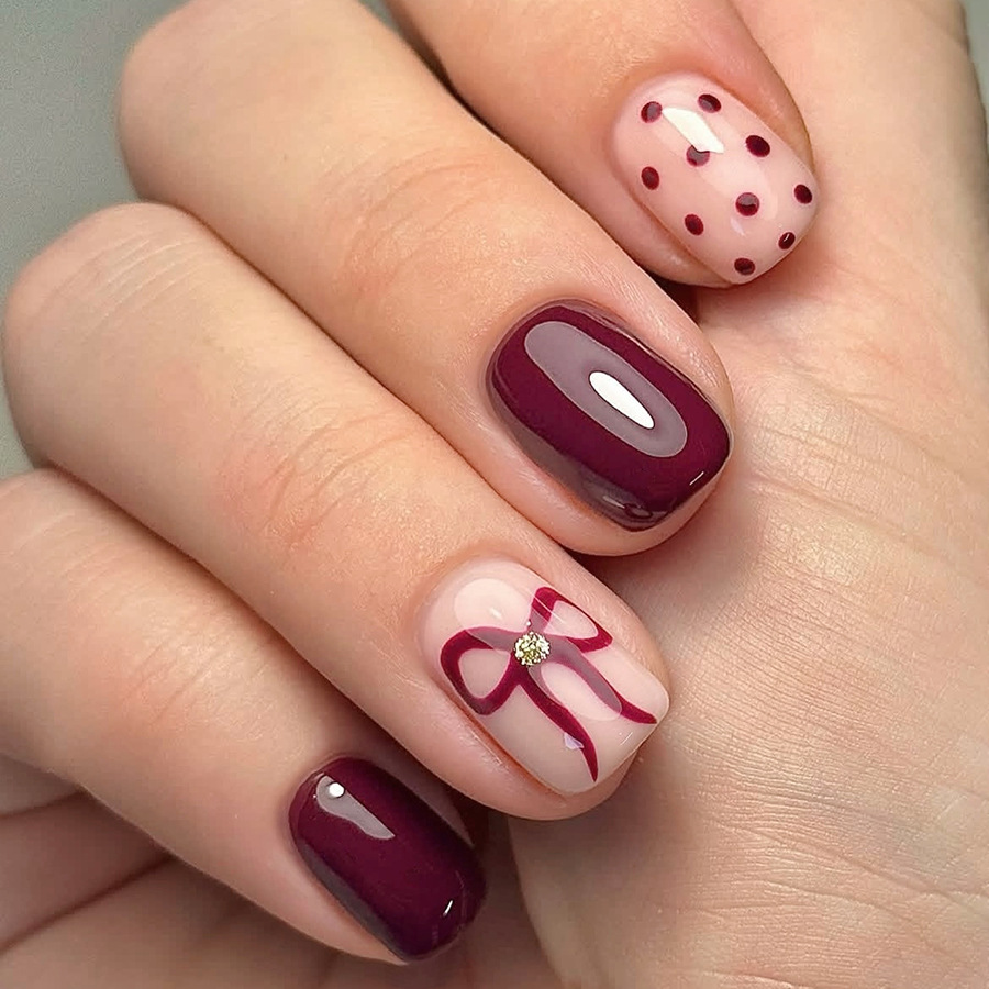 Nail Art Design - Short Square Press On Nails Glossy
