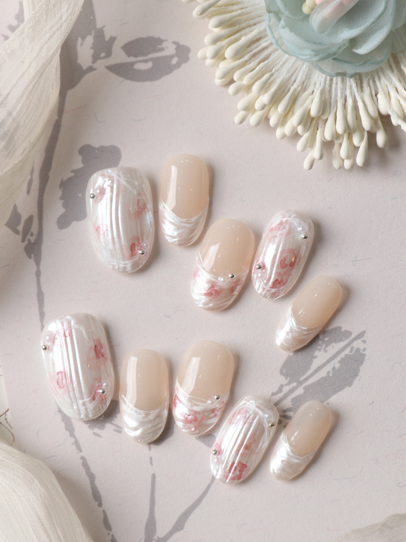 Nail Adhesive Tab - 10Pcs Press on Nails Short White