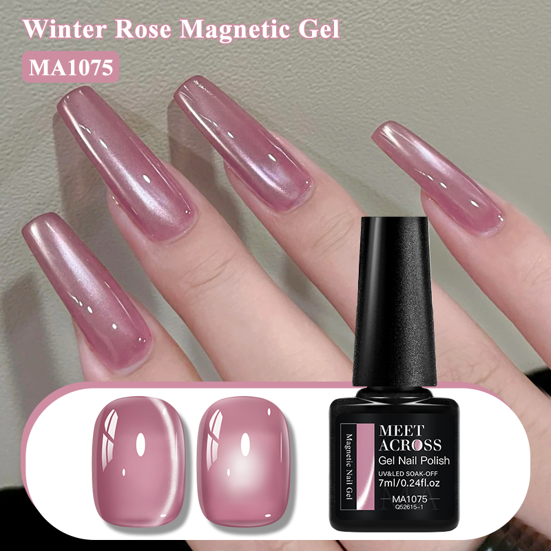 Pink Winter Rose Cat Magnetic  - огляд і ціна Nail Art Valentines Day