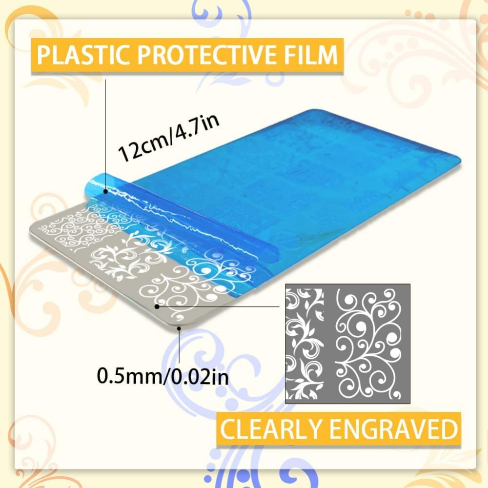 3pcs Swirl Pattern Nail Art Te - огляд і ціна Nail Stamping Plate