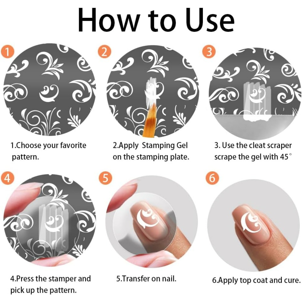 3pcs Swirl Pattern Nail Art Te - огляд і ціна Nail Stamping Plate