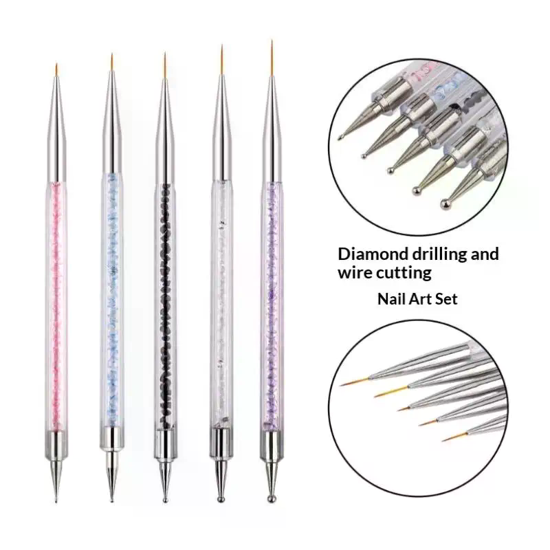 5Pcs Rhinestone Picker Stripe  - огляд і ціна Nail Art Dotting Tool