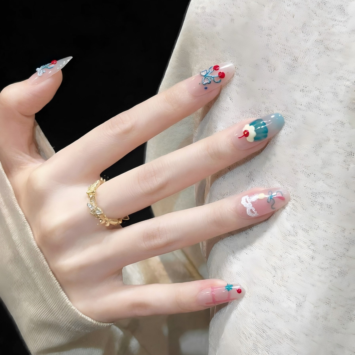 1Pcs Cute Summer Red Cherry Na - огляд і ціна Nail Art Red Cherry