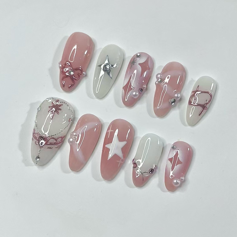 24Pcs Short Almond Nails Set F - огляд і ціна Nail Art Jelly