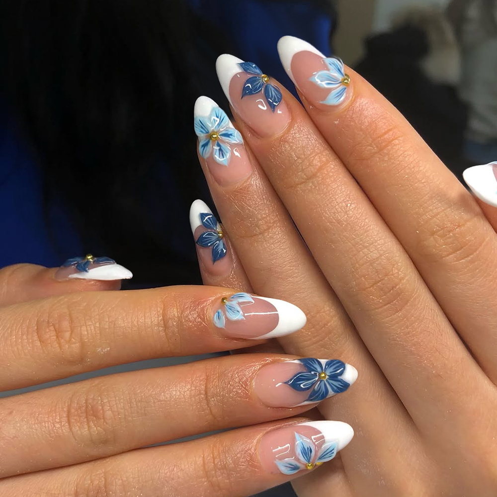24pcs Almond 3d gel flower whi - огляд і ціна Nail Art Jelly