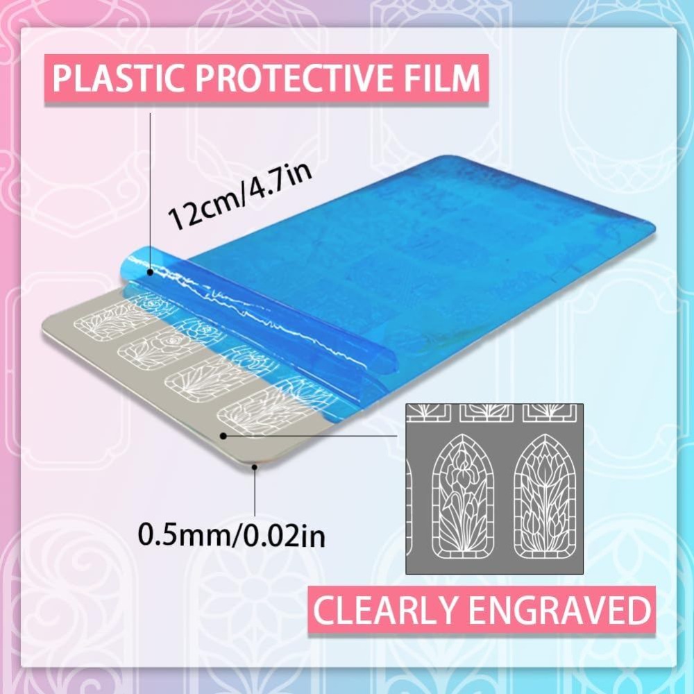 3pcs Flower Window Nail Stampi - огляд і ціна Nail Stamping Plate