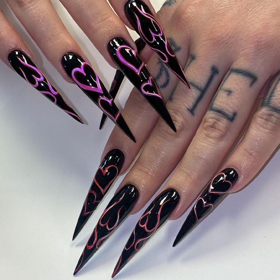 24Pcs Long Stiletto False Nail - огляд і ціна Nail Art Y2K