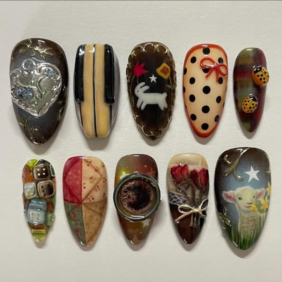 24pcs Vintage Country Style Fa - огляд і ціна Nail Art Y2K