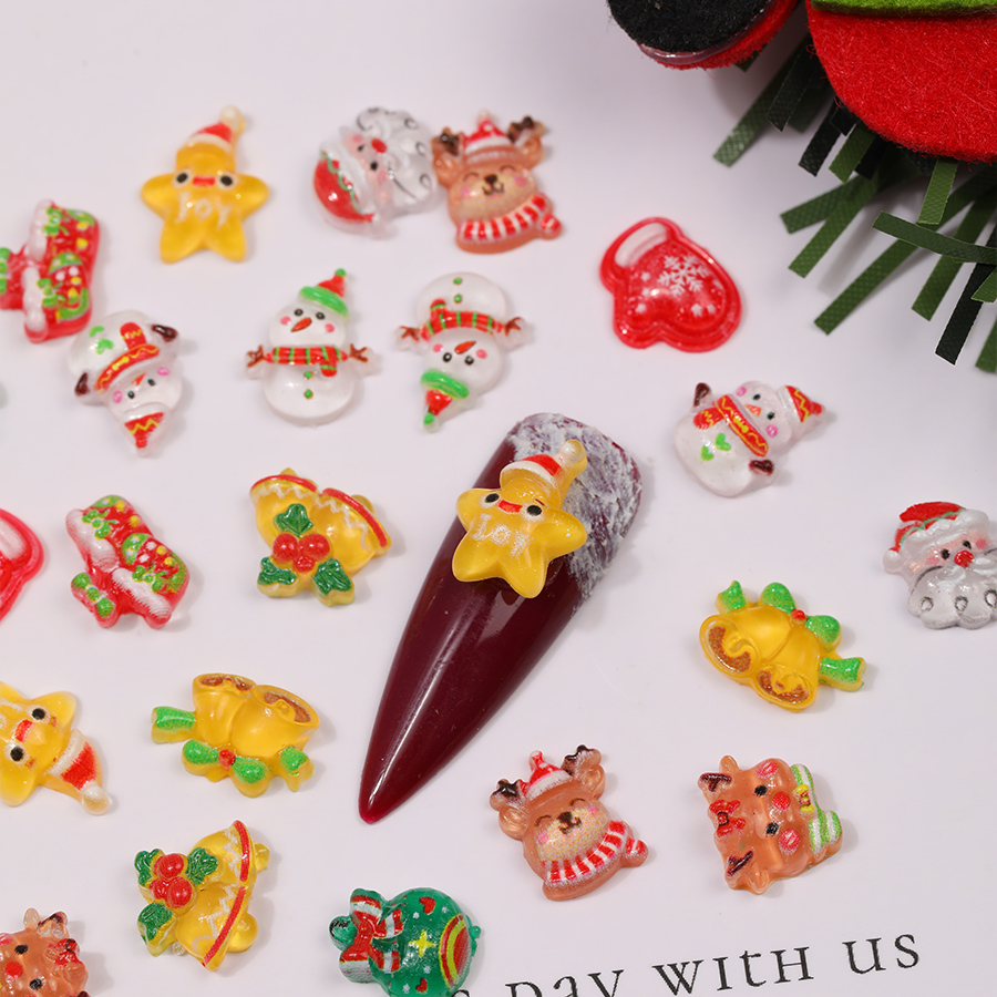 24Pcs Charmful Cartoon Christm - огляд і ціна Nail Art Xmas