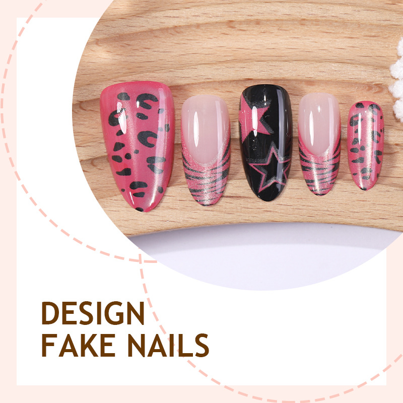 24pcs Y2K Pink Zebra Leopard P - огляд і ціна Nail Art Zebra