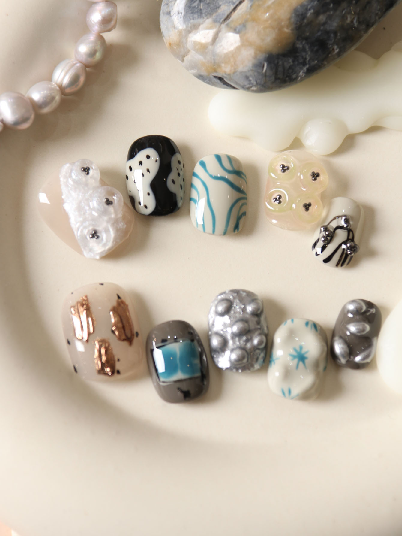 10Pcs Press on Nails Short Bla - огляд і ціна Nail Adhesive Tab