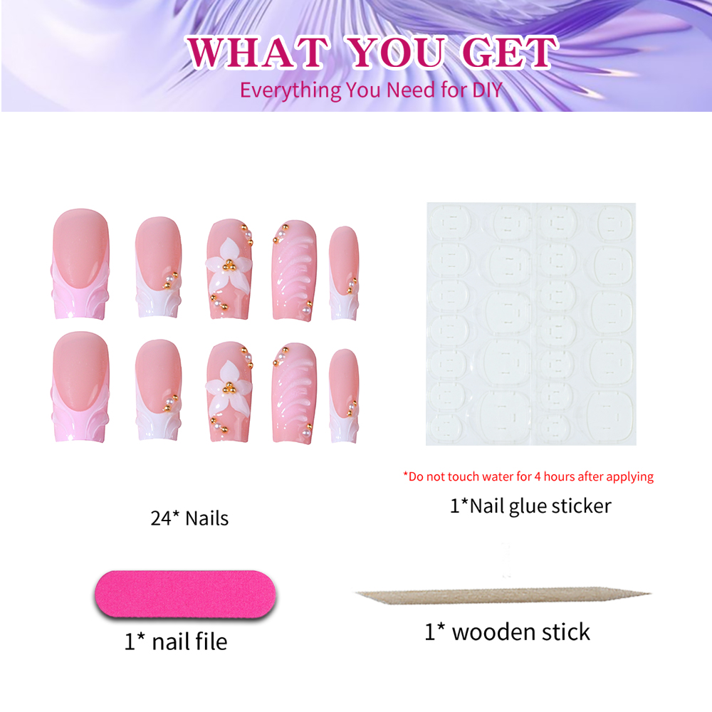 24 pieces per box. Rectangular - огляд і ціна Nail Art Y2K