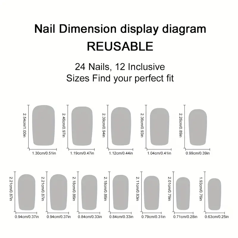 24pcs medium square minimalist - огляд і ціна Nail Art Y2K