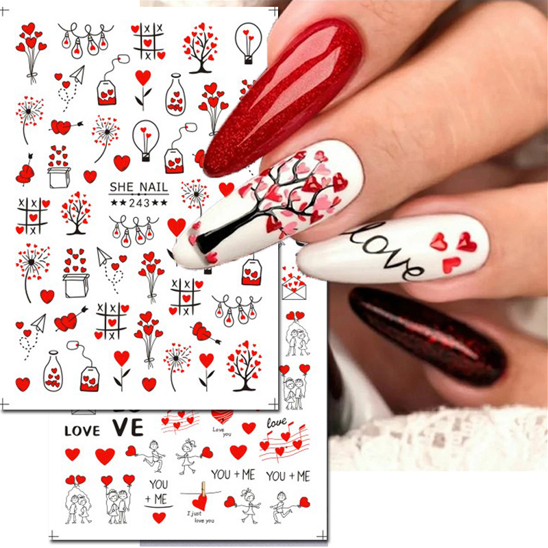 3d Nail Art Sliders Stickers V - огляд і ціна Nail Art Valentines Day
