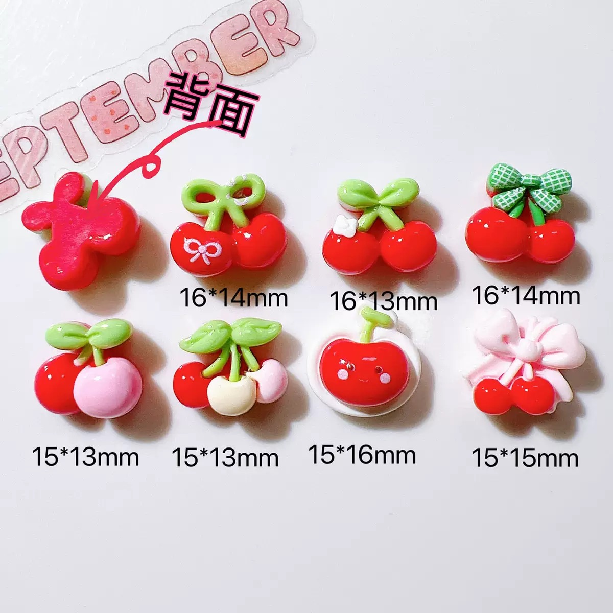 20Pcs Cute Mini cartoon with v - огляд і ціна Nail Art Red Cherry