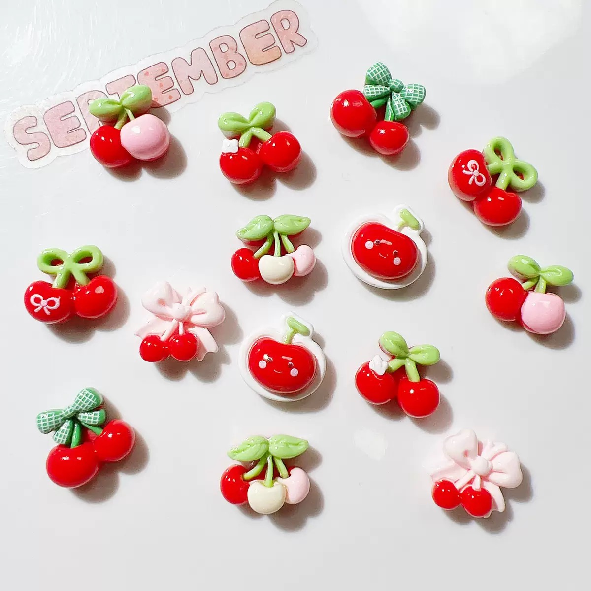 20Pcs Cute Mini cartoon with v - огляд і ціна Nail Art Red Cherry