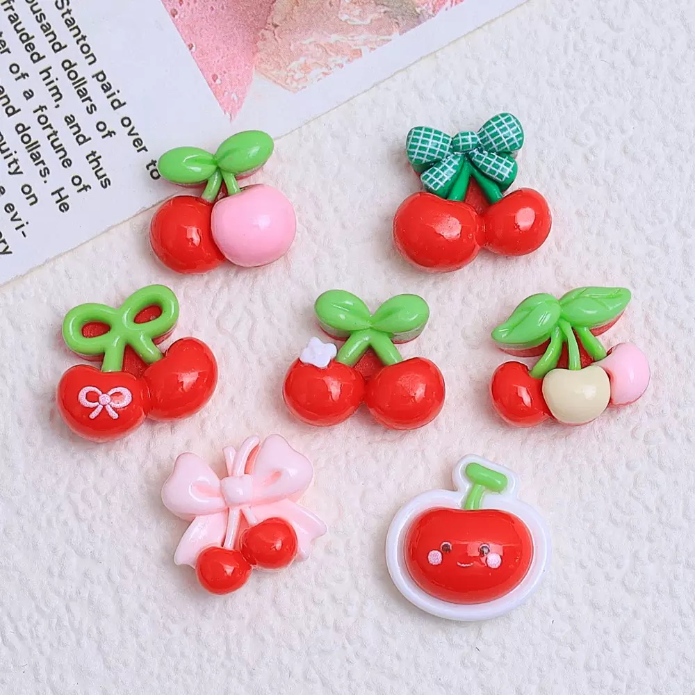 20Pcs Cute Mini cartoon with v - огляд і ціна Nail Art Red Cherry