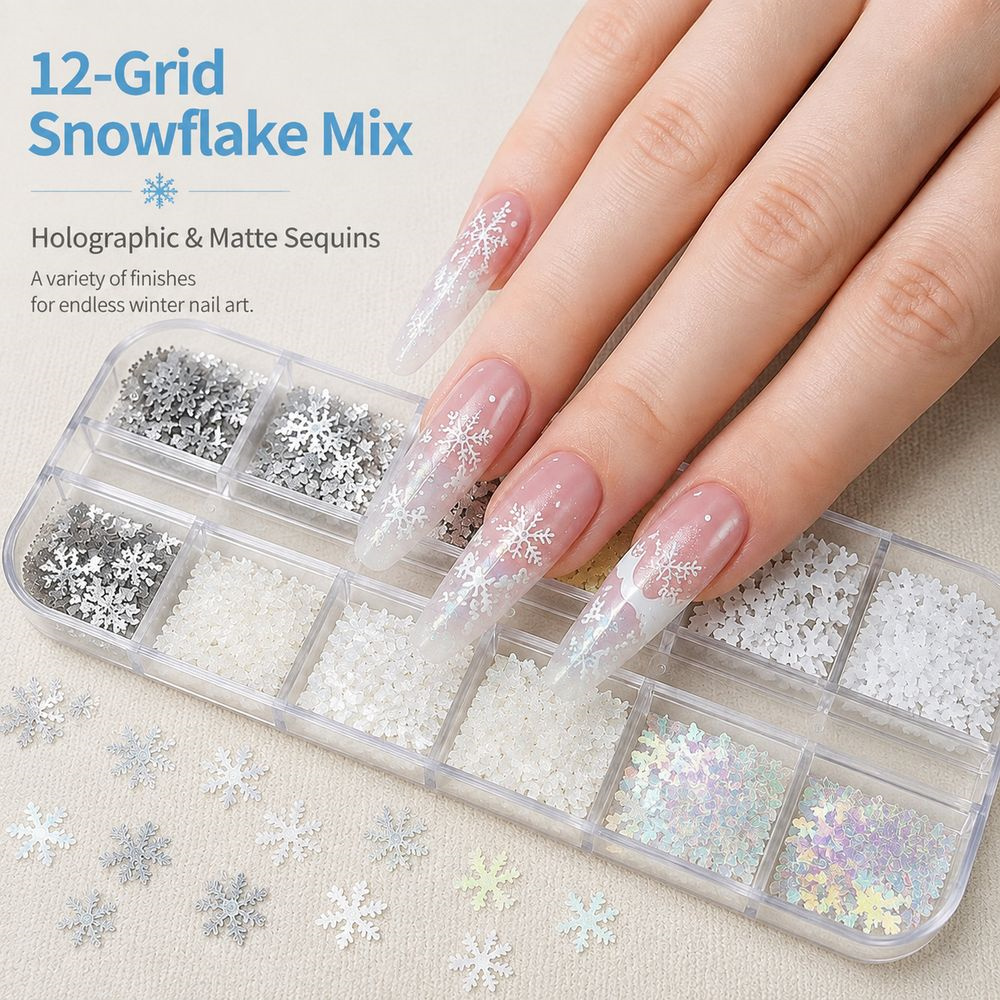 12Grids Xmas Snowflake Nail Ar - огляд і ціна Nail Art Xmas
