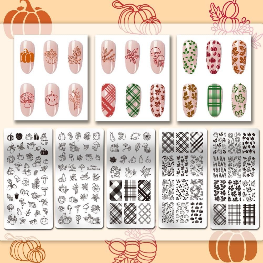Fall Thanksgiving Nail Stamp P - огляд і ціна Nail Stamping Plate