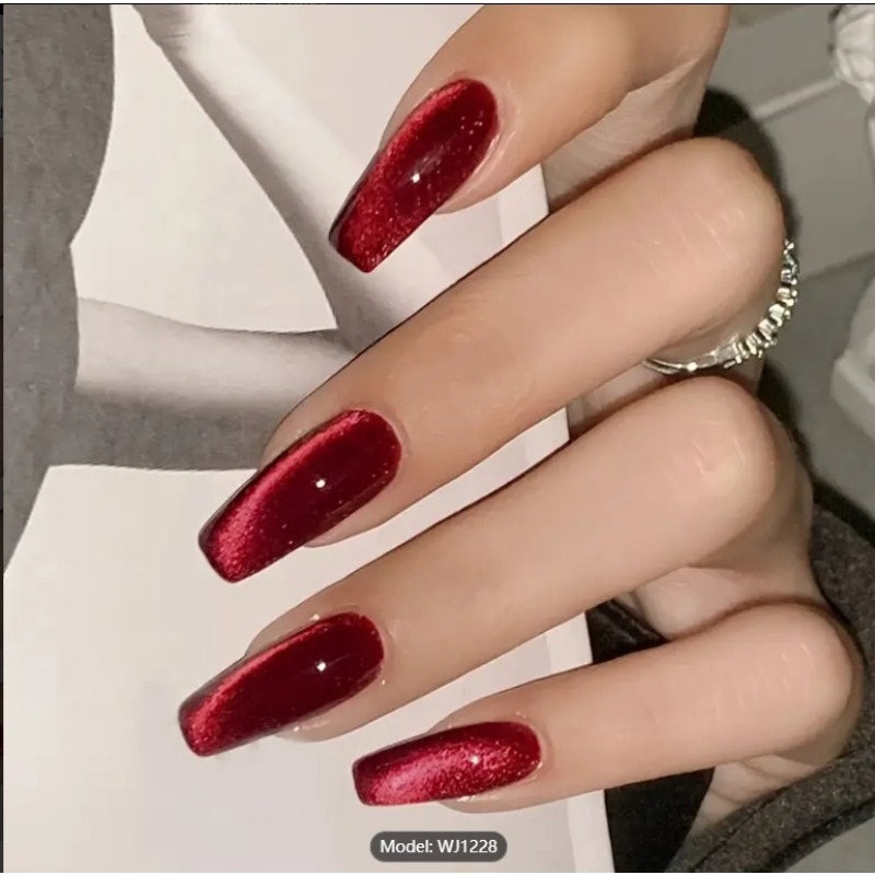 24Pcs Red Cat's Eye Wearing Na - огляд і ціна Nail Art Red Cherry