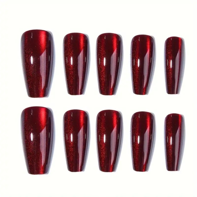 24Pcs Red Cat's Eye Wearing Na - огляд і ціна Nail Art Red Cherry