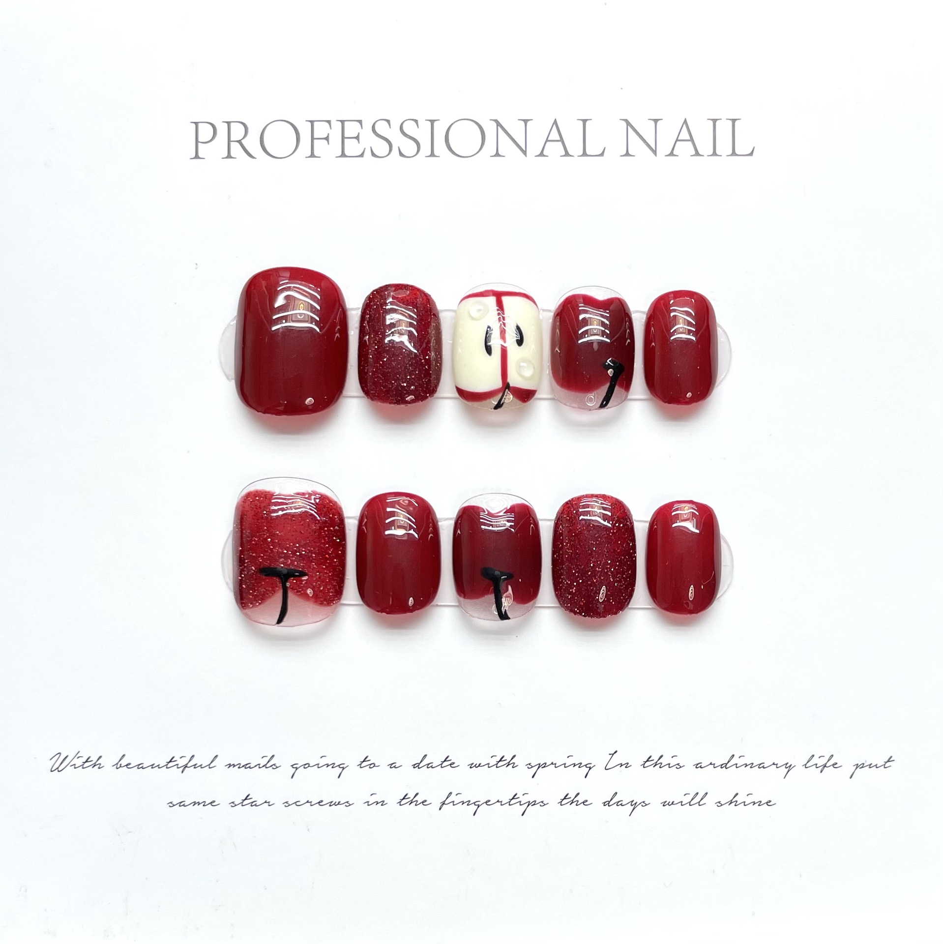 10 pcs Luxury Handmade Press o - огляд і ціна Nail Adhesive Tab