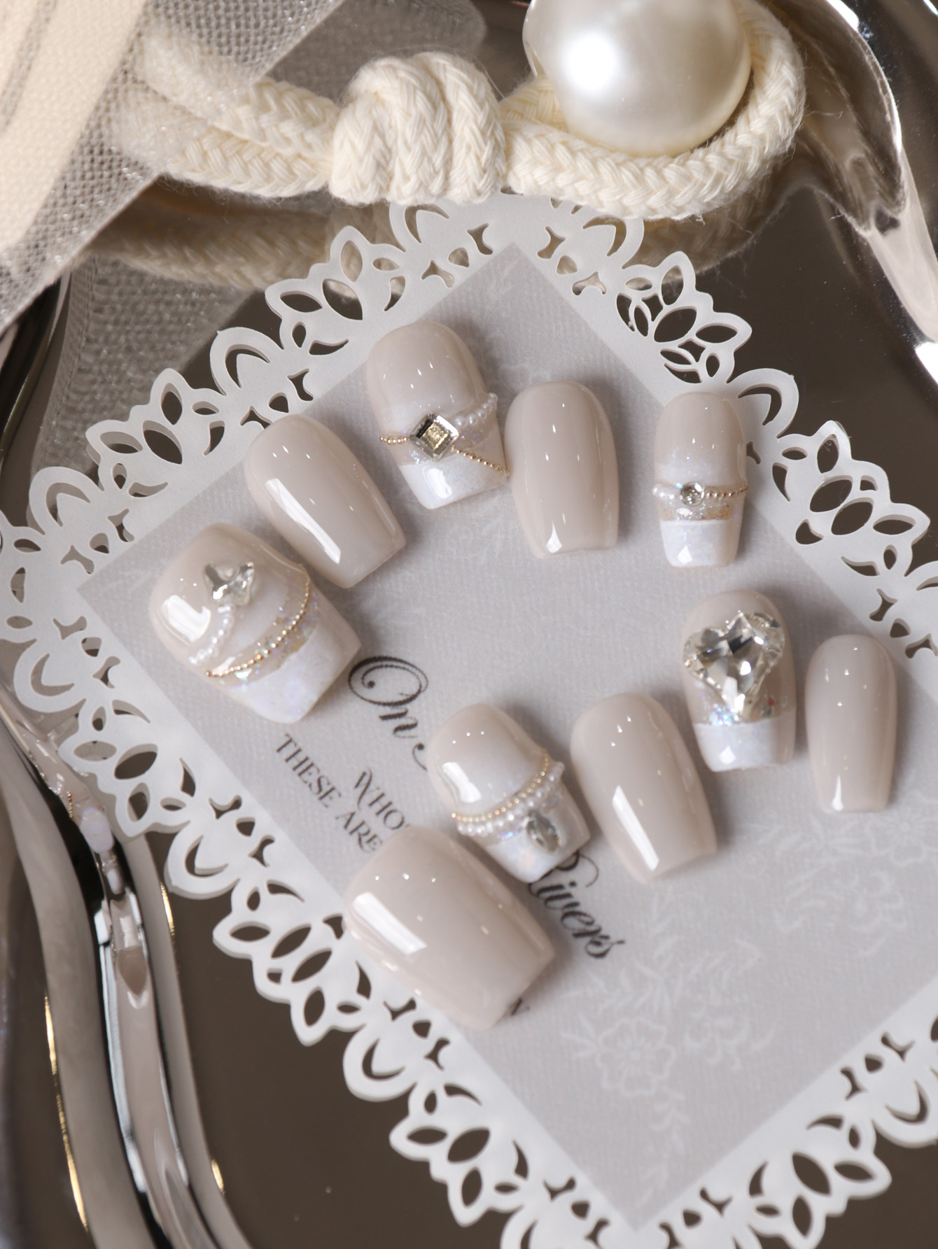 10Pcs Press on Nails Short Whi - огляд і ціна Nail Adhesive Tab