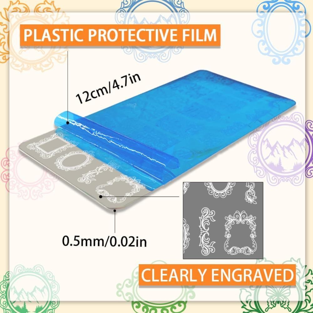 3pcs Vintage Picture Frame Nai - огляд і ціна Nail Stamping Plate