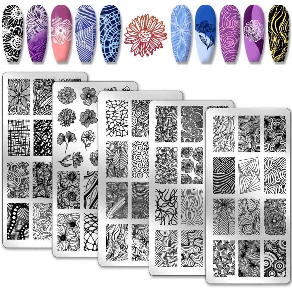 5pcs Line Texture Nail Art Tem - огляд і ціна Nail Stamping Plate