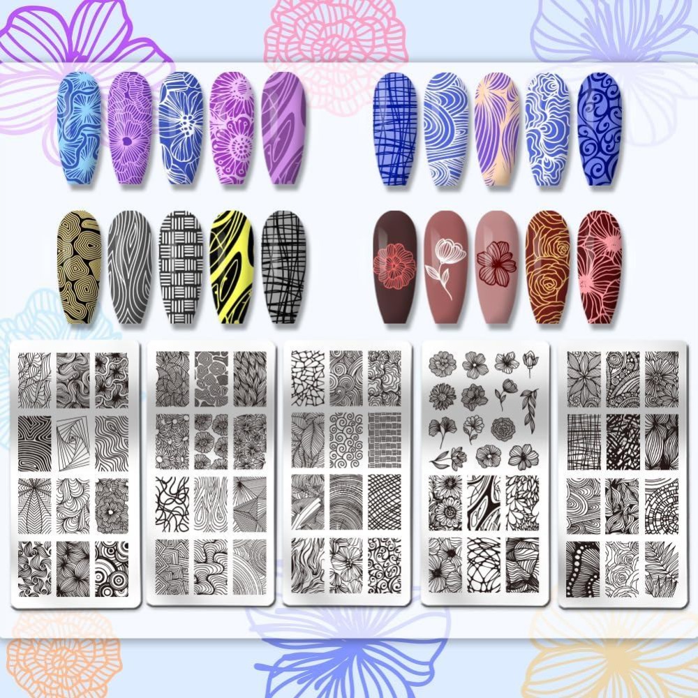 5pcs Line Texture Nail Art Tem - огляд і ціна Nail Stamping Plate