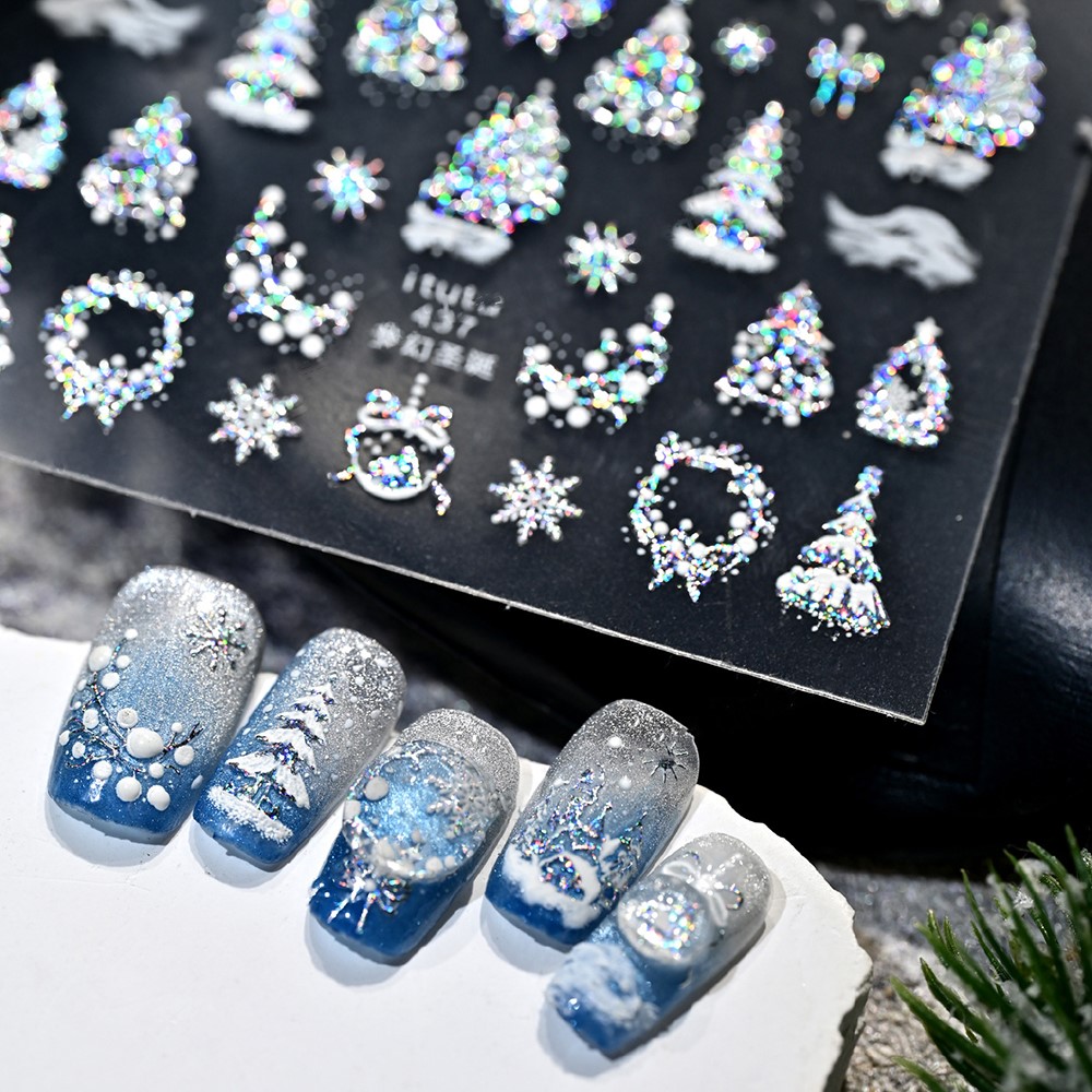 5D Embossed Gold Castle/Garlan - огляд і ціна Nail Art Xmas
