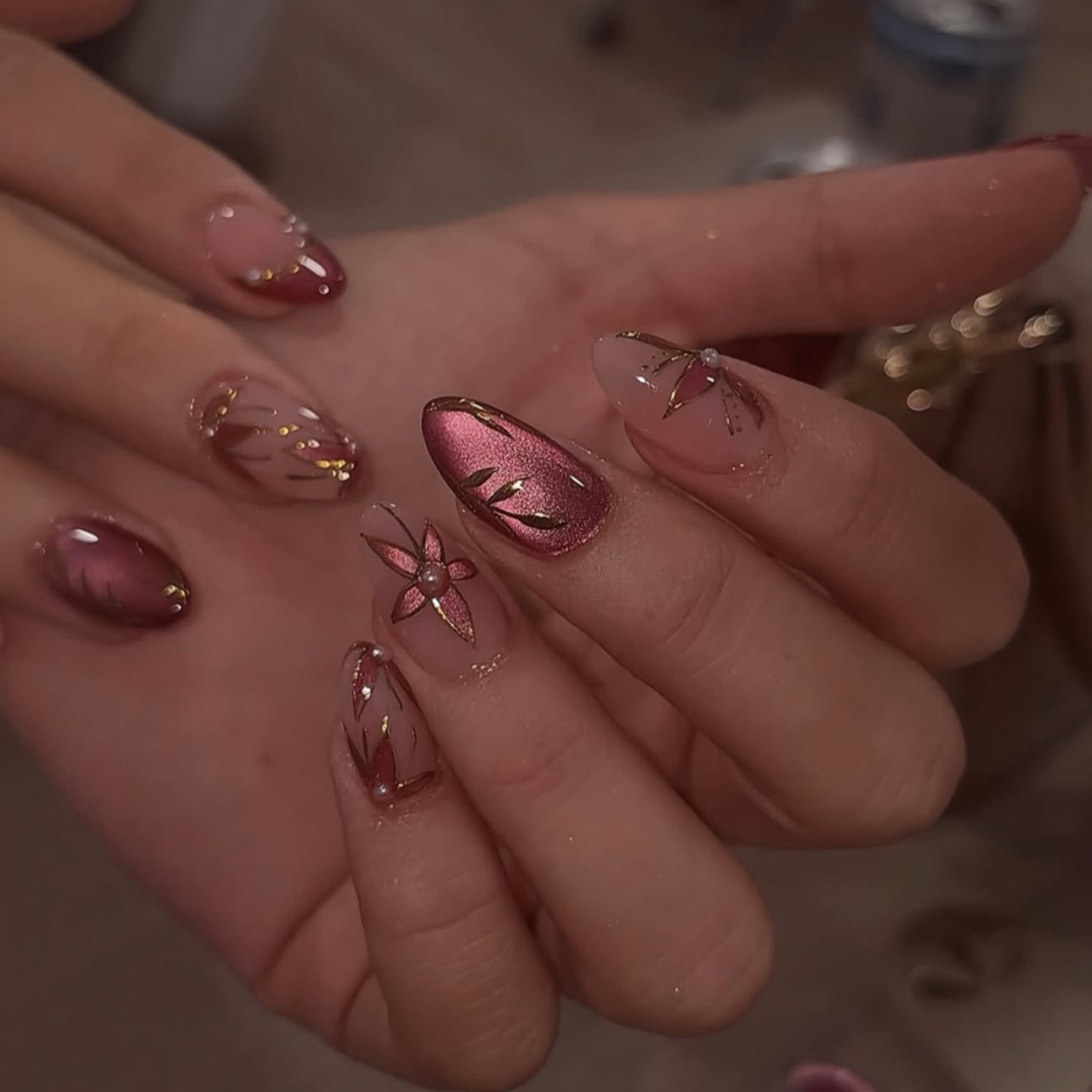 24pcs Flower Pattern Almond Pr - огляд і ціна Nail Art Y2K