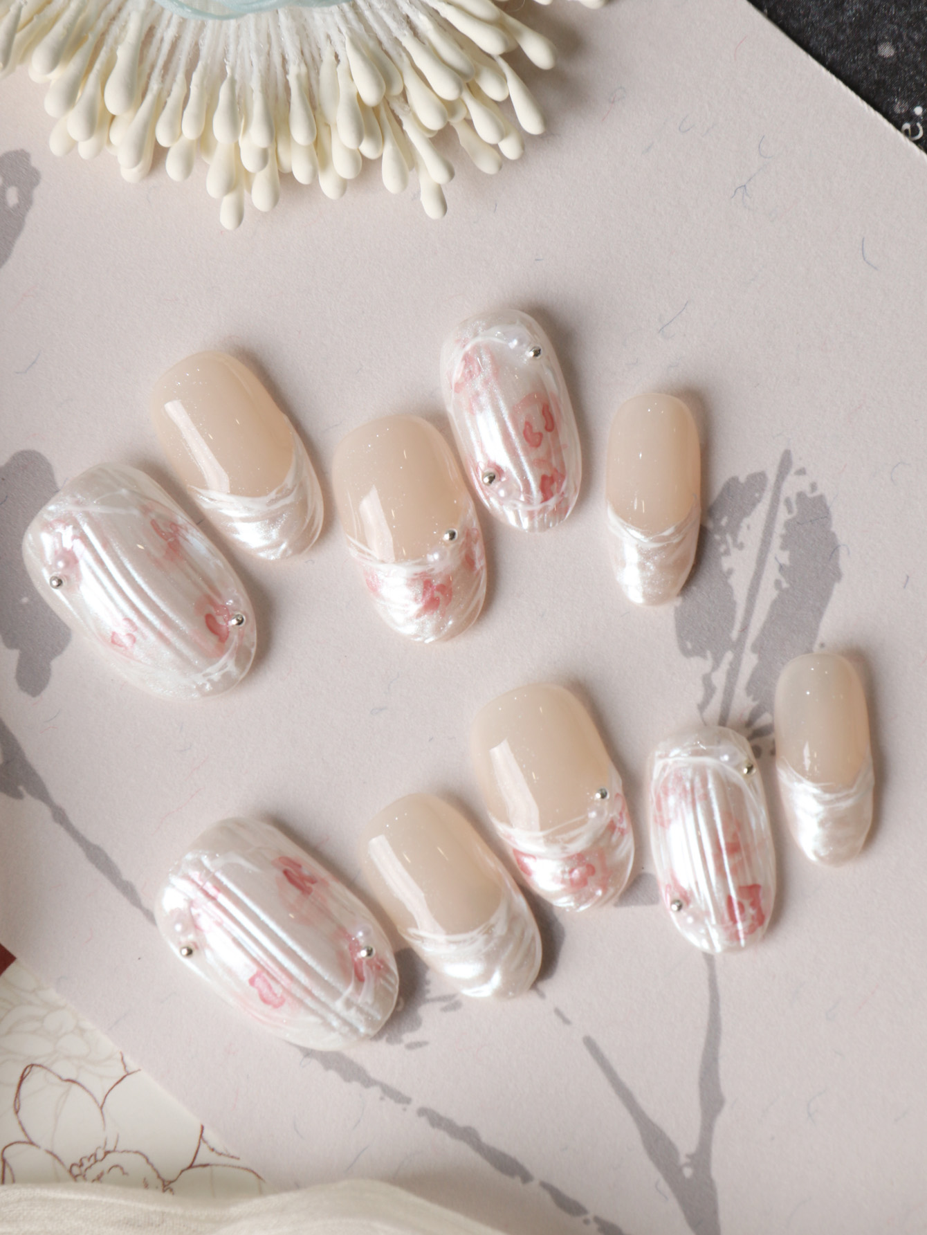 10Pcs Press on Nails Short Whi - огляд і ціна Nail Adhesive Tab