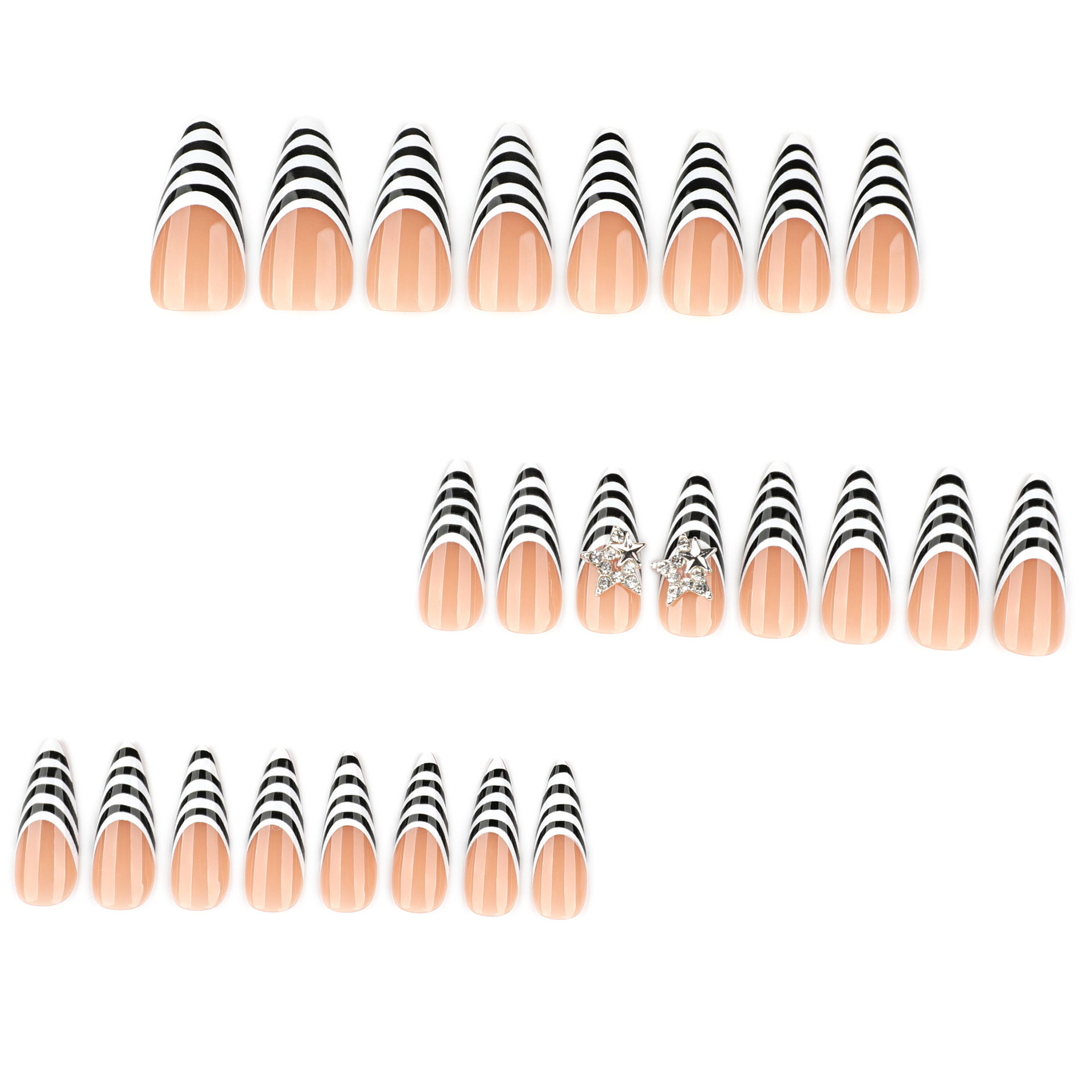 24pcs Black White Zebra Stripe - огляд і ціна Nail Art Zebra