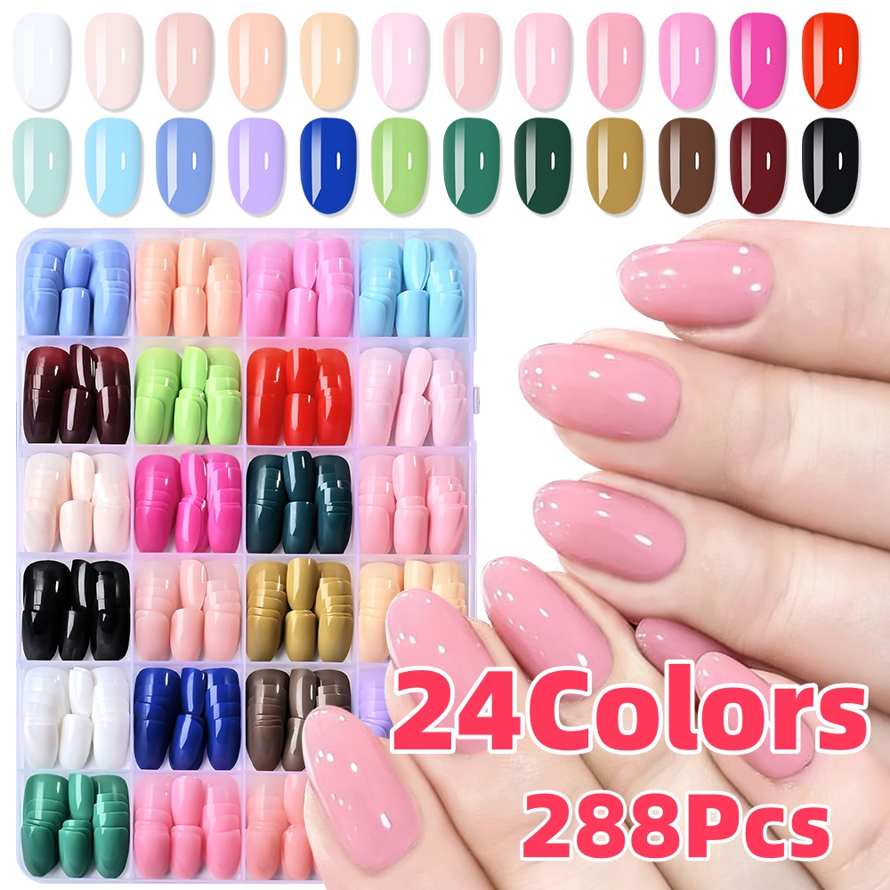 24Colors(288pcs) Colorful Shor - огляд і ціна Nail Art Y2K