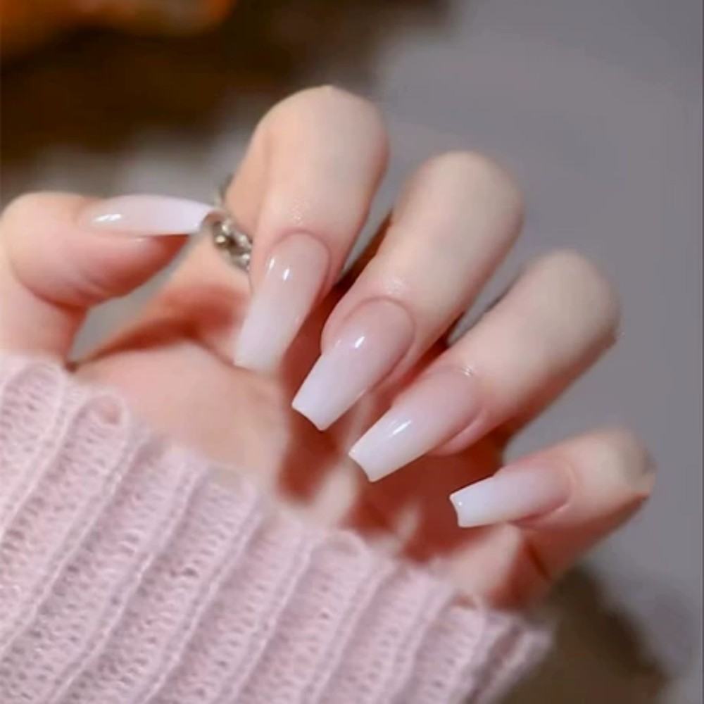 24pcs/Box Long Coffin False Na - огляд і ціна Nail Art Jelly