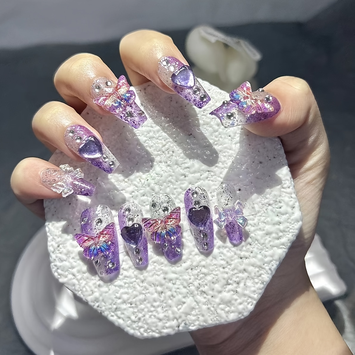10 Pieces Purple Fantasy Butte - огляд і ціна Nail Art Y2K