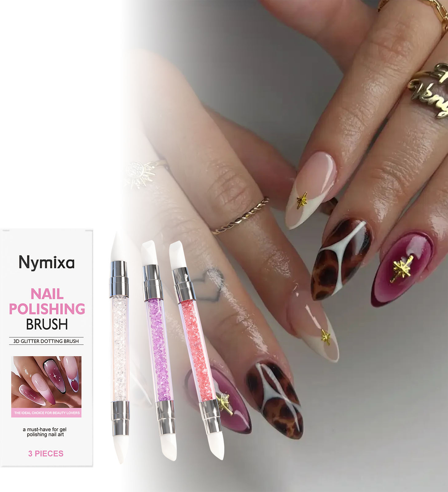 Nymixa 3 PCS Dual Head Silicon - огляд і ціна Nail Art Dotting Tool