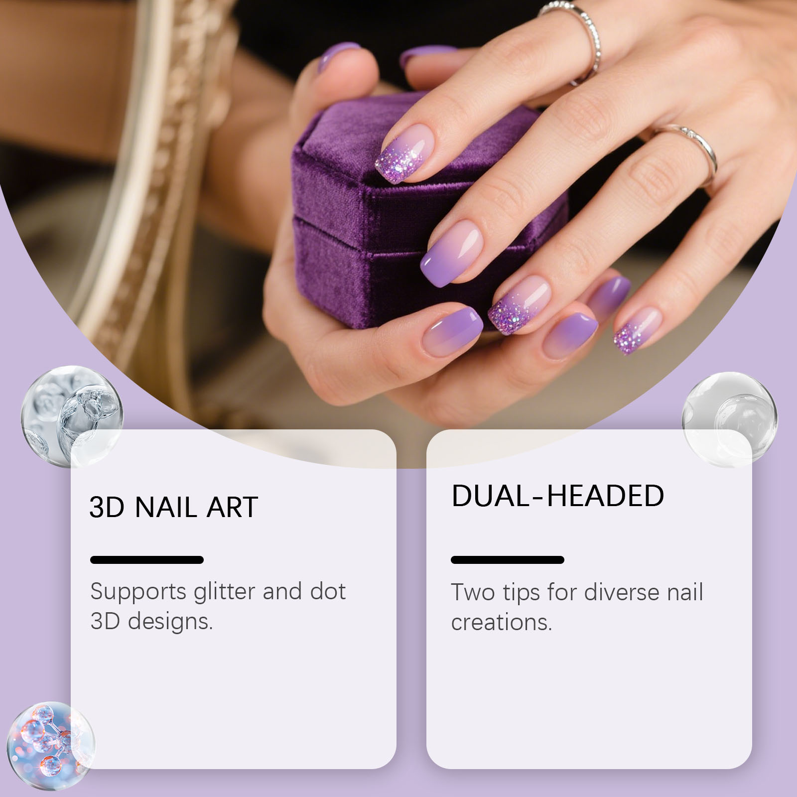 Nymixa 3 PCS Dual Head Silicon - огляд і ціна Nail Art Dotting Tool