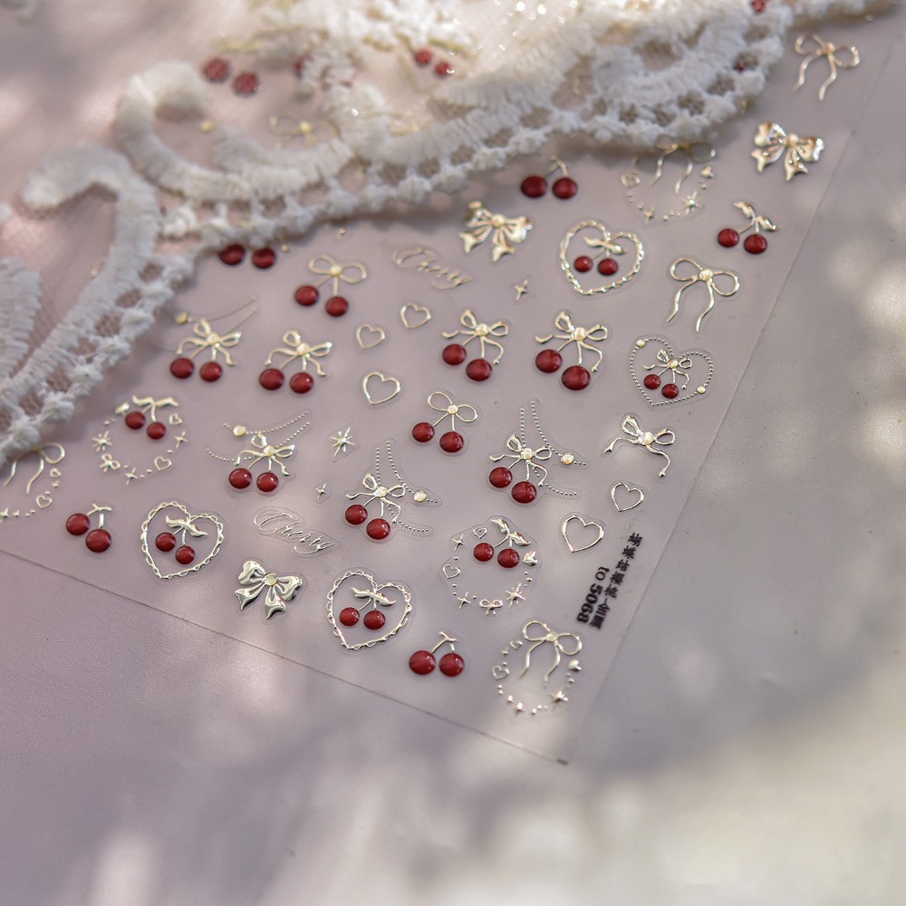 Lovely 5D Nail Art Stickers Bo - огляд і ціна Nail Art Red Cherry